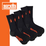 SCRUFFS REINFORCED TOE BLACK WORKER SOCKS DURABLE WORK 3 PAIRS SIZE 10 - 13