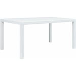 Table de Jardin Plastique Table à Manger Patio Tables à Manger de Jardin Blanc Aspect de rotin 150 x 90 x 72 cm