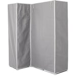 Armoire penderie d'angle en tissu coloris gris - Longueur 131 x Profondeur 87,5 x Hauteur 169 cm -PEGANE-