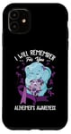 iPhone 11 I Will Remember You Alzheimer's Awareness Purple Elephant Case