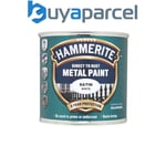 Hammerite 5092881 Direct to Rust Satin Finish Metal Paint White 250ml HMMSAFW250