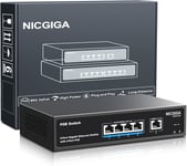 Commutateur PoE Gigabit 4 Ports Non administré avec 4 Ports IEEE802.3af/at PoE 78W,1 x 1000Mbps Uplink, 5 Port Network Power Over Ethernet Switch,VLAN Mode,Desktop/Wall-Mount