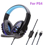 Blue LED PS4 Casque de jeu stéréo Deep Bass avec microphone, écouteur sur l'oreille, PC, ordinateur portable, ordinateur portable, ordinateur portable, bonne qualité ""Nipseyteko