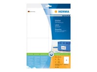 HERMA Premium - Étiquettes en papier plastifiées mates autocollantes permanentes - blanc - 105 x 148 mm 40 étiquette(s) ( 10 feuille(s) x 4 )