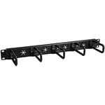 StarTech.com Gestion de Câbles pour Rack Serveur 1U 19"- Crochet Anneau en D - Panneau de Câblage Horizontal - Organisateur de Câbles - Baie de Brassage (CABLMANAGERH)