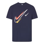 Nike Mens Sportswear Men’s Swoosh Logo T-Shirt Navy Cotton - Size Large