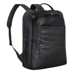 STILORD 'ABEL' Sac a Dos d'affaires Mince Hommes et Femmes Sac à Dos en Cuir pour Ordinateur Portable 15.6 Pouces Backpack Sac à Dos de Jour Daypack Vintage en Cuir véritable, Couleur:Noir