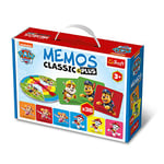 Trefl-Mémos Classique & Plus, PAW Patrol-Jeu de Mémoire Educatif pour les Tout-petits, Diverses Variantes Amusantes, Disque de Lecture Aléatoire