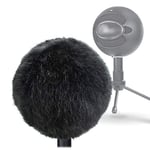 YOUSHARES Furry Windscreen Muff - Customized Pop Filter for Microphone, Windshield Wind Cover for Improve Blue Snowball iCE Mic Audio Quality (Black)