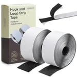 HOMMAND Scratch Autocollant Double Face Extra Fort, Bande Scratch Adhésif Bande Agrippantes Adhésives Autocollant, Adhésives puissant Hook Loop Rubans pour Ménage,Bricolage Et l'artisanat,50mm x 5m