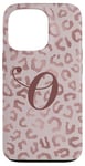 Coque pour iPhone 13 Pro Letter O Initial Leopard Rose Pink Cheetah Monogram