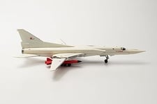 herpa 572149 Airplane Tupolev TU-22M3M Backfire, M3M Prototype – RF-94267 on a Scale of 1 : 200, Metal Miniature with pedastal, Model Building, Collectors Edition