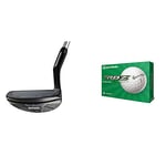 MacGregor Golf MACCHIP105 MACTEC X Chipper Wedge Right Hand Regular Shaft Steel 37 Degrees Regular Grip Golf Club & TaylorMade RBZ Soft Dozen Golf Balls, White,2021