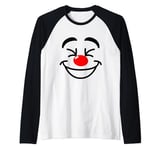 Red Nose Face Happy Face Red Nose 2024 Funny Kids Boys Girls Raglan Baseball Tee