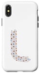 Coque pour iPhone X/XS Lettre rétro en gras étoiles – L – Design – Alphabet – Marqueur