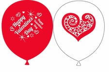 Valentines Day Latex Balloons * Pack of 24 *Love / Heart / Red /White