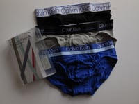 CALVIN KLEIN COTTON STRETCH 3 PACK  HIP BRIEFS LTD EDIT     RRP  £44   SMALL