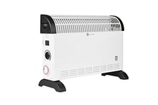 PIFCO 2KW Electric Heater with Timer - Portable, Energy Efficient and Free Standing Electric Radiator - 3 Heat Settings - Adjustable Thermostat Control