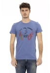 Trussardi Action Mens Blue Cotton T-Shirt - Size Large