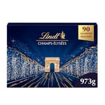 Lindt - Boîte CHAMPS-ÉLYSÉES Assorti - Assortiment de Chocolats au Lait, Noirs et Blancs - Pralinés, Croustillants et Onctueux - Idéal pour Noël, 973g