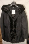 Ladies Jacket Black Long Sleeves Full Zip Winter Women Hooded Jacket UK 16 EU 42