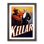 Magician Harry Kellar No.1 Vintage Framed Wall Art Print, Ready to Hang Picture for Living Room Bedroom Home Office Décor, Walnut A3 (34 x 46 cm)