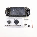 NEW Replacement Sony PSP 2000 Console Full Housing Shell Cover With Button Set -Clear Black.