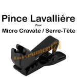 Pince de Fixation Câble pour Micro Cravate Serre Tete ou Oreillette Couleur Noir