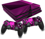 Design Cover Rx022 Lot De Films De Protection Autocollants En Vinyle, Anti-Rayures, Pour Boîtier De Console De Jeux Et De Manettes, Ajustement Parfait (Ps4 Pro, N° 5, Polygone Rose)