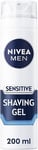 NIVEA MEN Sensitive Shaving Gel Pack of 6 (6 x 200ml) Sensitive Skin Shaving Ge