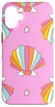 iPhone 16 Plus Cute Seashells Ocean Bright Rainbow on Pink Case