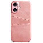 SKALO iPhone 16 PU-Läder Korthållare Skal - Roséguld Rosa guld