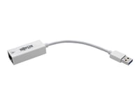 Eaton Tripp Lite Series USB 3.0 SuperSpeed to Gigabit Ethernet NIC Network Adapter RJ45 10/100/1000 White - Adaptateur réseau - USB 3.0 - Gigabit Ethernet - blanc