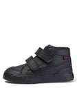 Kickers Tovni Hi Top Velcro Strap - Black, Black, Size 6 Younger