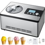 VEVOR 2L Sorbetière Automatique Turbine à Glace Sorbets Yaourts Crème Glacée