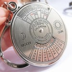 50 år evighetskalender nyckelring vintage astrologi rostfritt stål nyckelring ring plånbok väska ryggsäck charm souvenir present för eid, ramadan