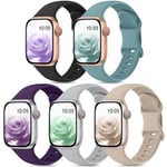 DigiHero 5 Pack Straps Compatible with Apple Watch Strap 38mm 40mm 41mm 42mm 44mm 45mm 49mm,Soft Silicone Strap Replacement Wristbands Compatible with iWatch Series 10 9 8 7 6 5 4 SE Ultra Women Men.G