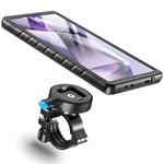 Cozycase Support pour Samsung Galaxy S24 Ultra Velo Moto Etanche - 【Anti Vibration】 Metal Suport Telephone Vélo Route/VTT/Scooter/Guidon/Bicyclette avec Écran Tactile Pluie S 24 Ultra Bike Holder