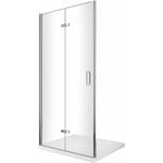 Porte de douche 6 mm pliante pour installation en niche - 63-66,5