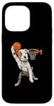 iPhone 14 Pro Max Vintage Pitbull Dog Playing Basketball Dog Sports Game Lover Case