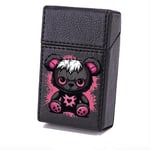 Etui Boite en Cuir Paquet De Cigarette Noir Kawaii Nounours