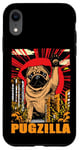 Coque pour iPhone XR Retro Pug Pugzilla Funny Dog Lover Japanese Movie Poster