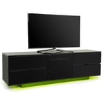 Centurion Supports AVITUS ULTRA Black with Lemon LED Lights 32"-65" TV Cabinet