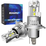 BEAMFLY Ampoule H4 LED Voiture 20000LM, HB2 9003 Lampes de Phares, Kit de Conversion Halogène 12V, 6000K Blanche Puissante