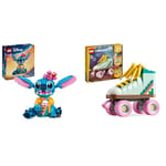 LEGO ǀ Disney Stitch, Jouet de Construction pour Enfants, Set avec Cornet de Glace & Creator Les Patins à roulettes Rétro, Jouet pour Filles et Garçons avec Mini-Skateboard