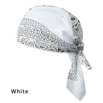 Snabbtorkande pirathatt i bomull utomhus sport bandana VIT white