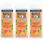 LE PETIT MARSEILLAIS Gel Douche & Bain Orange bio Pamplemousse 3x650 ml