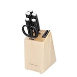 KitchenAid Gourmet 6 Piece Knife Block Set, Black Handles, Japanese Steel - 5 Knives, Shears & Sharpener