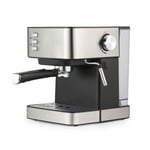 Salter Manual Espresso Machine With Milk Frother for Ground Coffee 1.6L Capacity