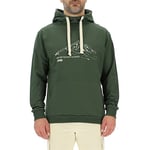 JEEP O102718-E947 J MAN HOODED SWEATSHIRT MOUNTAINS Explore the Great Oudoors Large Print J23S Rifle Green/Almond S